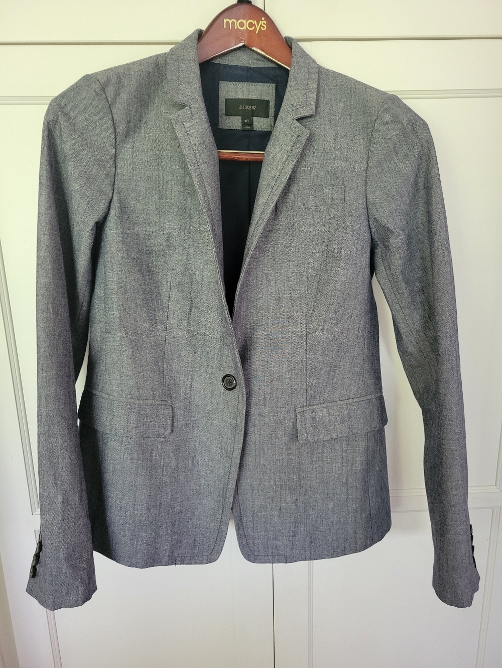 J. Crew Blue Chambray Single-Button Blazer, 10T